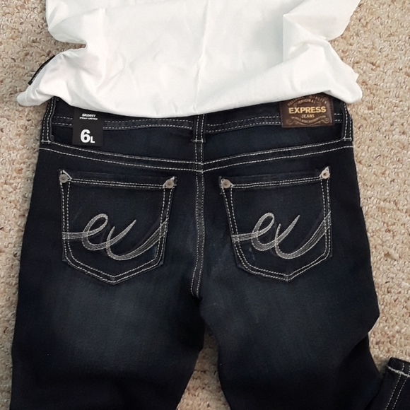Jeans by Expess Brand New dark blue wash skinny - Picture 2 of 7